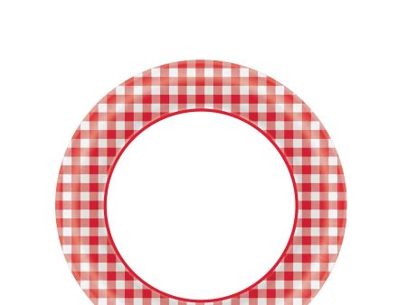 PICNIC GINGHAM 8.5inch ROUND PLATE Sale