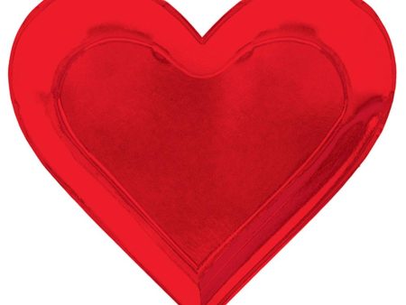 Valentine s Heart Shaped Metallic Paper Plates 10in, 8pcs For Sale