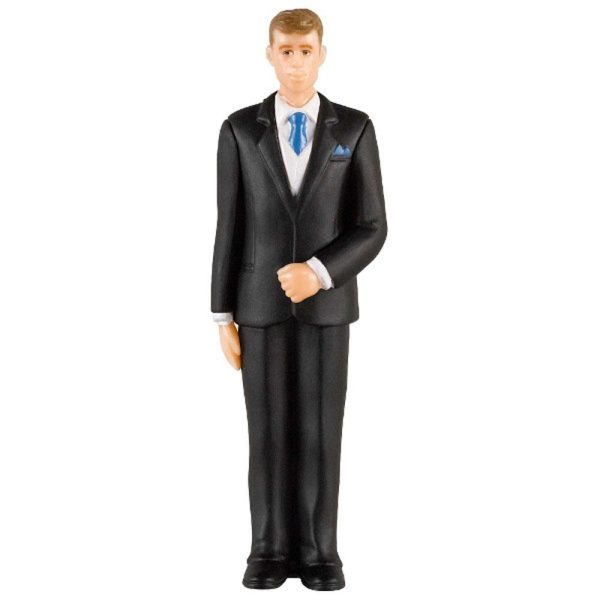 Caucasian Groom Plastic Cake Topper 4.50in Cheap