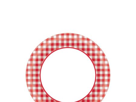 PICNIC GINGHAM 6.75inch ROUND PLATE For Sale