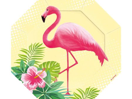 Flamingo Paradise Paper Plates 7in, 8pcs Sale