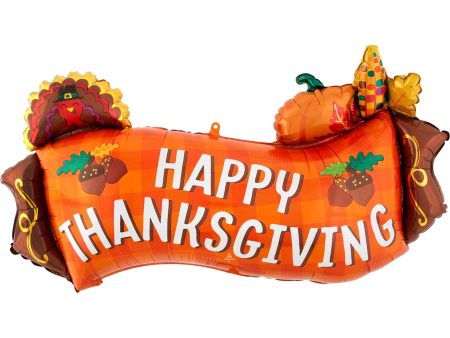 Happy Thanksgiving Harvest Banner SuperShape 91x48cm Online Sale