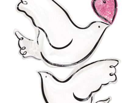 Wedding Doves SuperShape Foil Balloon 29x32in Online