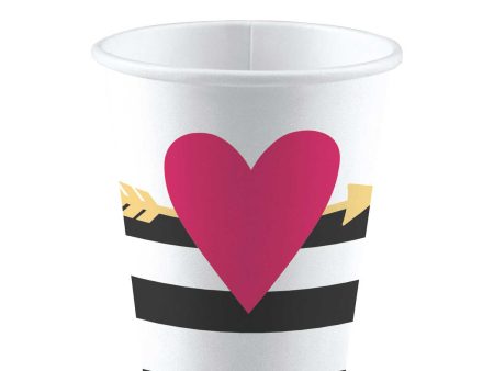 Everyday Love Big Heart Paper Cups 8pcs For Sale