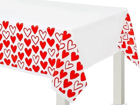 Heart Day Plastic Tablecover Hot on Sale