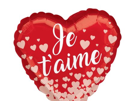 Je t aime Rose Gold Hearts Foil Balloon 45cm Online Hot Sale