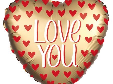 Love You Gold Satin Jumbo Foil Balloon 71cm Cheap