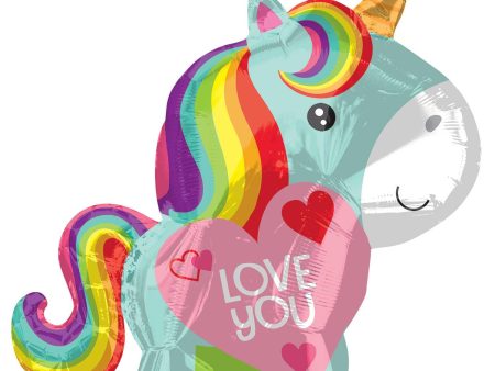 Unicorn Love Junior Shape Balloon 43x53cm Cheap