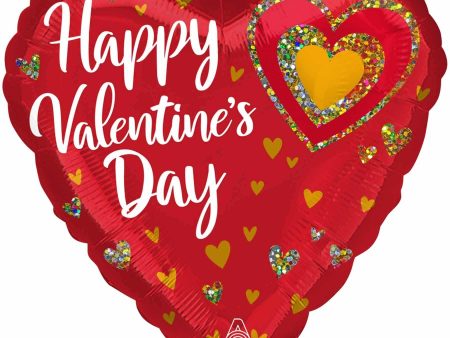 Happy Valentines Day Glitter Hearts Jumbo Balloon For Discount